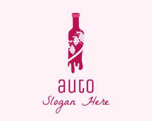Cellar Door - Wine Bottle Grape Vineyard logo design