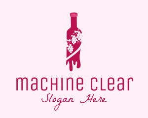 Liquor Store - Wine Bottle Grape Vineyard logo design