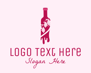 Bottle Shop - Wine Bottle Grape Vineyard logo design