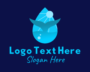 Whale Tail - Sun Whale Tail Droplet logo design