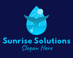 Sun - Sun Whale Tail Droplet logo design