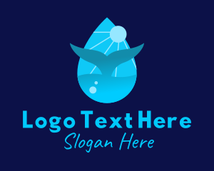 Diving - Sun Whale Tail Droplet logo design
