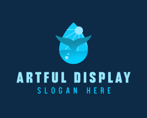 Sun Whale Tail Droplet logo design