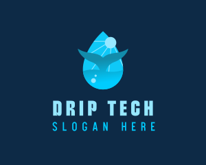 Sun Whale Tail Droplet logo design