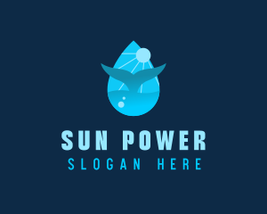 Sun Whale Tail Droplet logo design