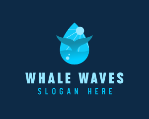 Sun Whale Tail Droplet logo design