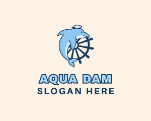 Aqua Sailor Dolphin logo design