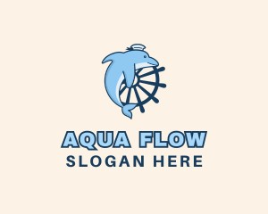 Aqua Sailor Dolphin logo design