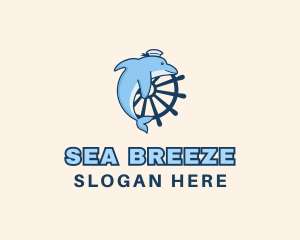 Sailor - Aqua Sailor Dolphin logo design