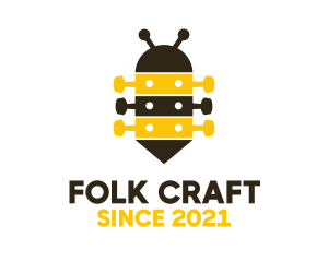 Folk - Guitar Tuner Bee logo design