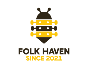 Folk - Guitar Tuner Bee logo design