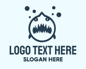 Ocean Fish - Blue Shark Aquarium logo design