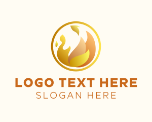 Flare - Yellow Circle Fire logo design