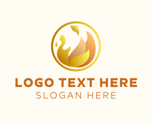 Oil And Gas - Yellow Circle Fire logo design