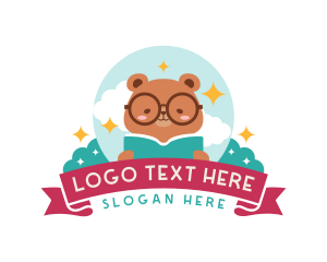 Storybook - Cartoon Bear Book logo design