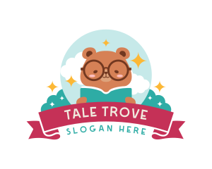 Storybook - Cartoon Bear Book logo design