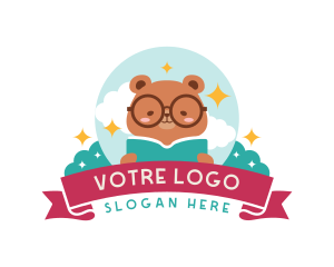 Cartoon - Cartoon Bear Book logo design