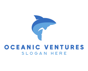 Shark Fish Marine logo design