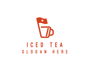 Coffee Flag Cup logo design