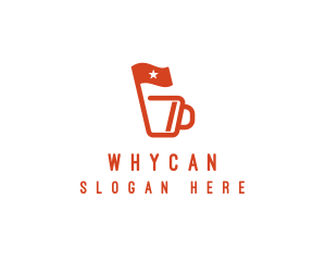Iced Coffee - Coffee Flag Cup logo design