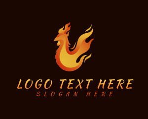 Chicken - Hot Chicken Flame logo design