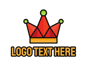 Orange Diamond - Polygon Mosaic Crown logo design