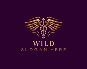 Staff - Caduceus Health Wings logo design