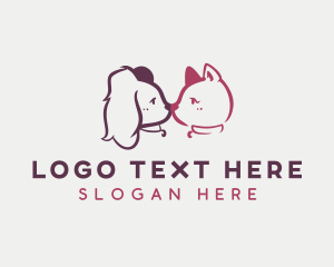 Vet - Cat Dog Groomer logo design