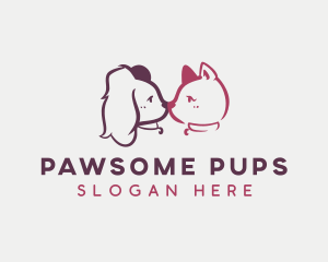 Cat Dog Groomer logo design