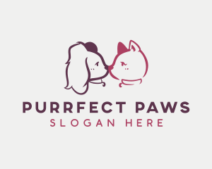 Cat Dog Groomer logo design