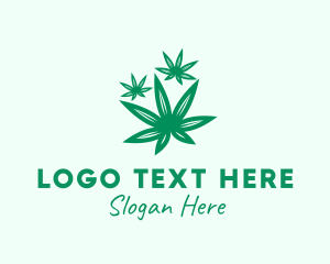 Ganja - Medicinal Marijuana Leaves logo design