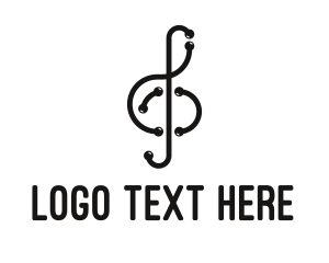 Modern Musical Note Outline Logo