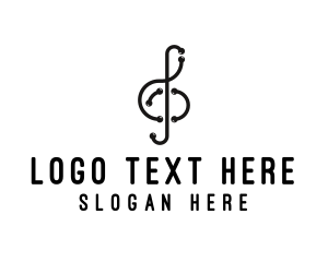 Music Tutorial - Modern Musical Note Segment logo design