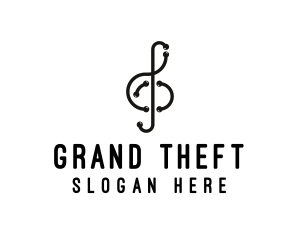Modern Musical Note Segment logo design