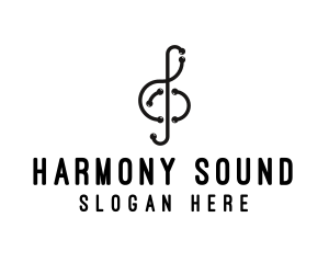 Band - Modern Musical Note Segment logo design