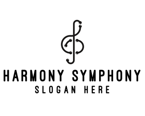 Orchestra - Modern Musical Note Segment logo design