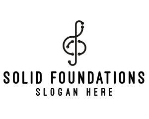 Band - Modern Musical Note Segment logo design