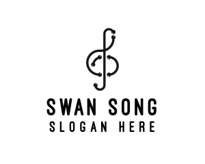 Modern Musical Note Segment logo design