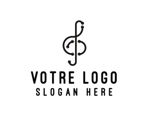 Music Conductor - Modern Musical Note Segment logo design