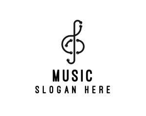 Modern Musical Note Segment logo design