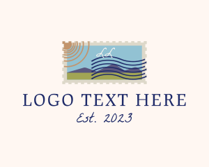 Mountain Range - Retro Letter Stamp logo design
