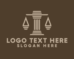 Law Enforcer - Justice Scale Pillar logo design