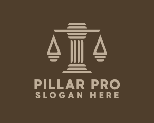 Justice Scale Pillar logo design