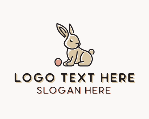 Blue Rabbit - Easter Bunny Egg logo design