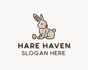 Hare - Easter Bunny Egg logo design