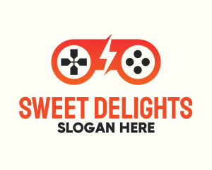 Online Game - Digital Lightning Gamepad logo design