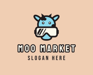 Cute Cow Eyeglasses logo design