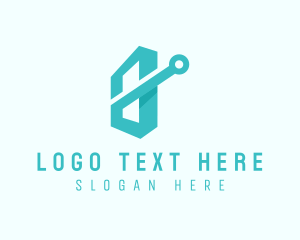 Networking - Digital Circuit Symbol logo design