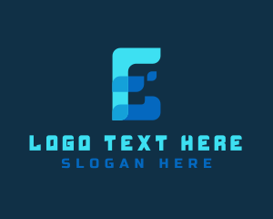 Mobile - Cyber Network Letter E logo design
