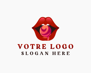 Erotic - Sexy Lips Candy logo design